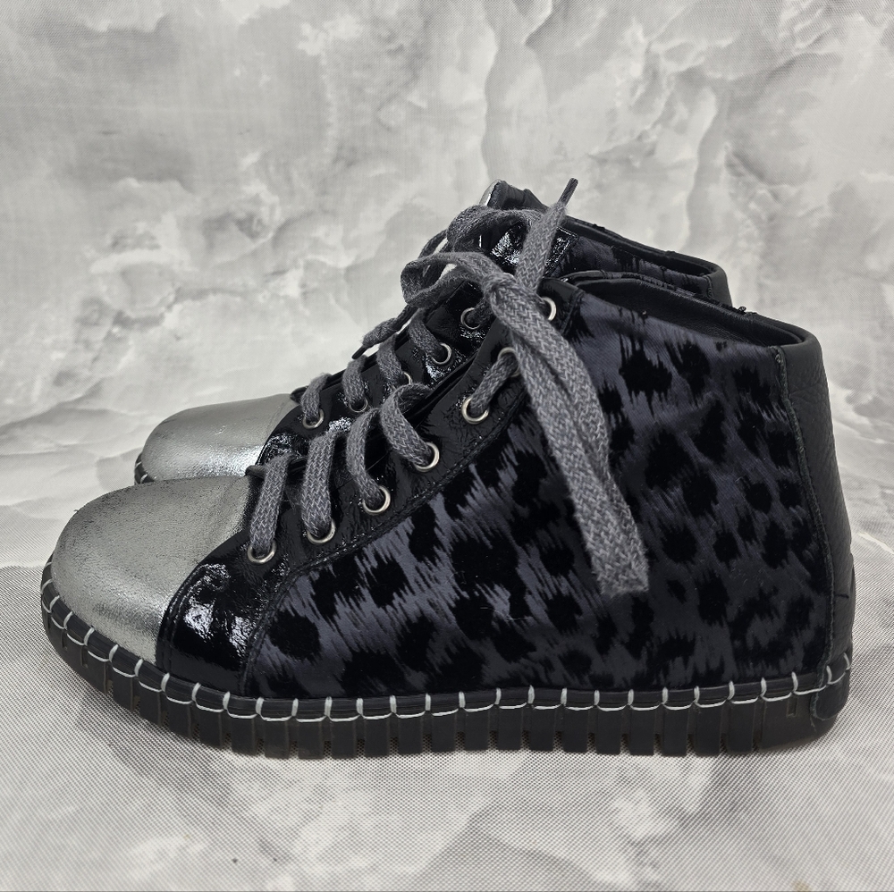 Andia Fora Leopard Sneakers Made In Italy Sz 38 - Picture 3 of 8